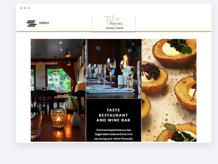 desktop browser mockup of the best restaurant websites